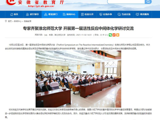 安徽教育网、《潇湘晨报》等媒体报道第一届活性反应中间体化学研讨会在365官网成功举办